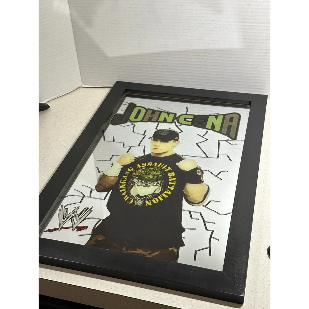 2007 John Cena Framed Bar Mirror WWE Pro-Wrestling Chain Gang